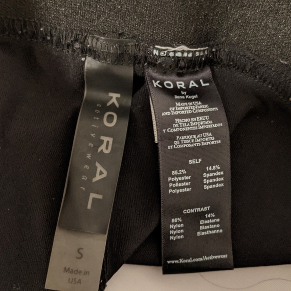 Koral abstract multicolor black cropped leggings size small - Picture 7 of 8